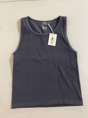 Aritzia Ribbed Tank Top in Slate Blue